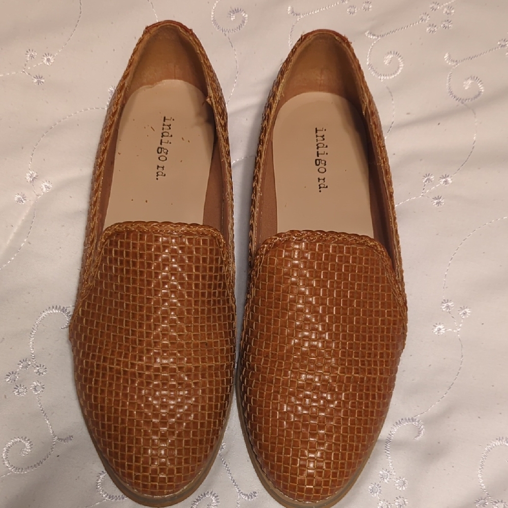 Indigo Rd. Tan Woven Slip-Ons